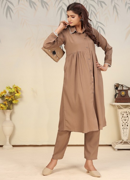 Brown Cotton Readymade Salwar Kameez | Embroidered & Digital Print ICE VOL-1 922 Brown Cotton Readymade Salwar Kameez | Embroidered & Digital Print ICE VOL-1 922