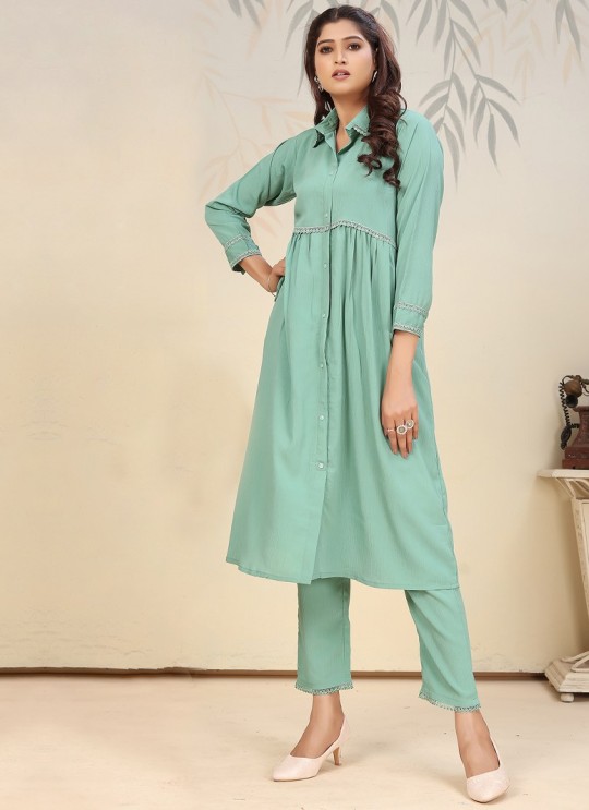 Sea Green Cotton Readymade Salwar Kameez | Embroidered & Digital Print ICE VOL-2 925 Sea Green Cotton Readymade Salwar Kameez | Embroidered & Digital Print ICE VOL-2 925