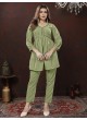 Pista Green Cotton Readymade Co-ord Set | Embroidered & Handwork Co-Ord Set Karigari 831 Pista Green Cotton Readymade Co-ord Set | Embroidered & Handwork Co-Ord Set Karigari 831