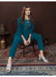 Teal Blue Cotton Readymade Co-ord Set | Embroidered & Handwork Co-Ord Set Karigari 832 Teal Blue Cotton Readymade Co-ord Set | Embroidered & Handwork Co-Ord Set Karigari 832