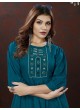 Teal Blue Cotton Readymade Co-ord Set | Embroidered & Handwork Co-Ord Set Karigari 832 Teal Blue Cotton Readymade Co-ord Set | Embroidered & Handwork Co-Ord Set Karigari 832