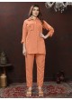 Peach Cotton Readymade Co-ord Set | Embroidered & Handwork Co-Ord Set Karigari 833 Peach Cotton Readymade Co-ord Set | Embroidered & Handwork Co-Ord Set Karigari 833