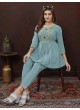 Sky Blue Cotton Readymade Co-ord Set | Embroidered & Handwork Co-Ord Set Karigari 835 Sky Blue Cotton Readymade Co-ord Set | Embroidered & Handwork Co-Ord Set Karigari 835