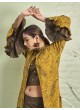 Brown Mustard Rayon Readymade Jacket | Digital Print LIGER 1271