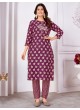 Purple Silk Readymade Salwar Kameez | Embroidered & Digital Print MAGIC VOL-1 8497