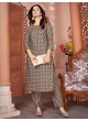 Brown Silk Readymade Salwar Kameez | Embroidered & Digital Print MAGIC VOL-2 8492