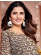 Brown Silk Readymade Salwar Kameez | Embroidered & Digital Print MAGIC VOL-2 8492