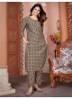 Brown Silk Readymade Salwar Kameez | Embroidered & Digital Print MAGIC VOL-2 8492