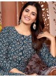 Sea Blue Silk Readymade Salwar Kameez | Embroidered & Digital Print MAGIC VOL-2 8493