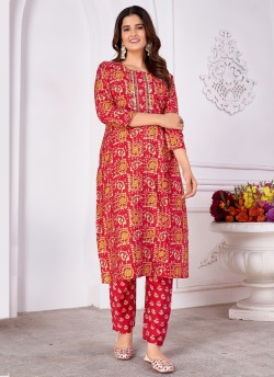 Maroon Silk Readymade Salwar Kameez | Embroidered & Digital Print MAGIC VOL-2 8499