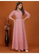 Pink Faux Georgette Readymade Anarkali Suits | Embroidered MAHEK VOL-1 1461 Pink Faux Georgette Readymade Anarkali Suits | Embroidered MAHEK VOL-1 1461
