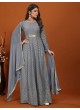 Grey Faux Georgette Readymade Anarkali Suits | Embroidered MAHEK VOL-1 1463