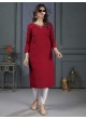 Red Cotton Readymade Kurti with Pant and Embroidery from MIRROR VOL-2 Without Pent 665 Red Cotton Readymade Kurti with Pant and Embroidery from MIRROR VOL-2 Without Pent 665