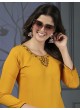 Mustard Cotton Readymade Kurti with Pant and Embroidery from MIRROR VOL-2 Without Pent 668 Mustard Cotton Readymade Kurti with Pant and Embroidery from MIRROR VOL-2 Without Pent 668