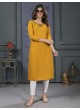 Mustard Cotton Readymade Kurti with Pant and Embroidery from MIRROR VOL-2 Without Pent 668 Mustard Cotton Readymade Kurti with Pant and Embroidery from MIRROR VOL-2 Without Pent 668