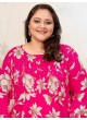 Pink Rayon Readymade Long Kurti | Digital Print PLUS SIZE JOY VOL-1 8649