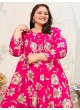Pink Rayon Readymade Long Kurti | Digital Print PLUS SIZE JOY VOL-1 8649