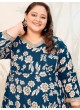 Teal Blue Rayon Readymade Long Kurti | Digital Print PLUS SIZE JOY VOL-1 8652 Teal Blue Rayon Readymade Long Kurti | Digital Print PLUS SIZE JOY VOL-1 8652