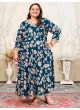 Teal Blue Rayon Readymade Long Kurti | Digital Print PLUS SIZE JOY VOL-1 8652 Teal Blue Rayon Readymade Long Kurti | Digital Print PLUS SIZE JOY VOL-1 8652