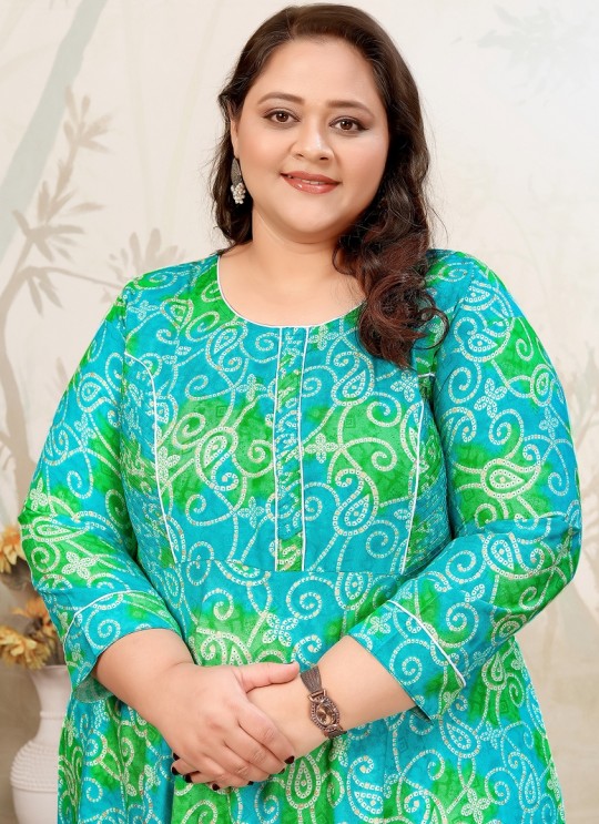 Green Rayon Readymade Long Kurti | Digital Print PLUS SIZE JOY VOL-2 8653 Green Rayon Readymade Long Kurti | Digital Print PLUS SIZE JOY VOL-2 8653