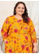 Mustard Rayon Readymade Long Kurti | Digital Print PLUS SIZE JOY VOL-2 8654