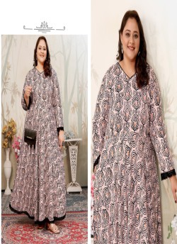 Pink Rayon Readymade Long Kurti | Digital Print PLUS SIZE JOY VOL-2 8655