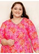 Pink Rayon Readymade Long Kurti | Digital Print PLUS SIZE JOY VOL-2 8656