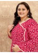 Pink Rayon Readymade Long Kurti | Digital Print PLUS SIZE VOL-2 8627