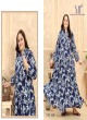 Blue Rayon Readymade Long Kurti | Digital Print PLUS SIZE VOL-2 8628