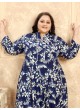 Blue Rayon Readymade Long Kurti | Digital Print PLUS SIZE VOL-2 8628