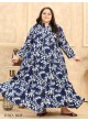 Blue Rayon Readymade Long Kurti | Digital Print PLUS SIZE VOL-2 8628