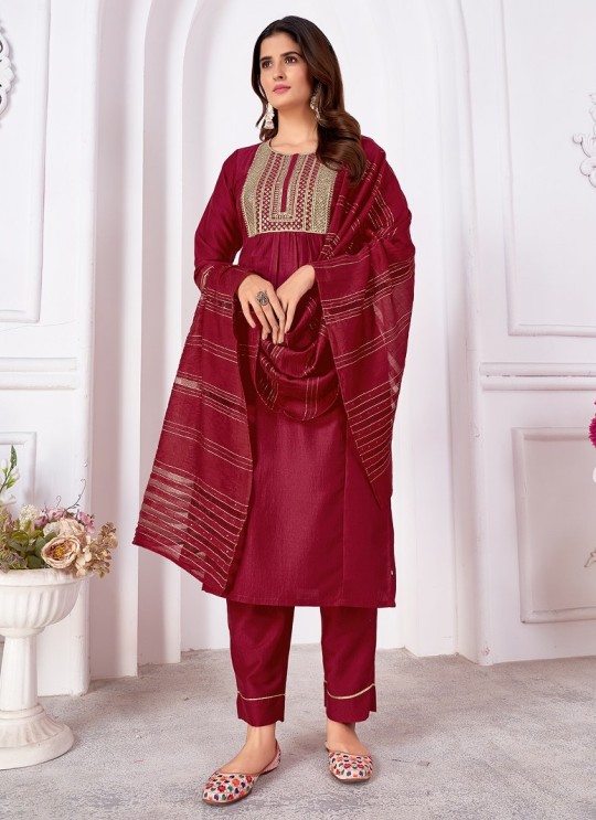 Maroon Silk Readymade Salwar Kameez Embroidered RANGOLI VOL-1 3192 Maroon Silk Readymade Salwar Kameez Embroidered RANGOLI VOL-1 3192