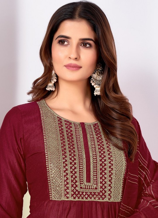 Maroon Silk Readymade Salwar Kameez Embroidered RANGOLI VOL-1 3192 Maroon Silk Readymade Salwar Kameez Embroidered RANGOLI VOL-1 3192