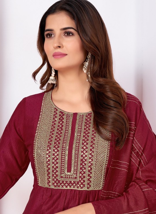 Maroon Silk Readymade Salwar Kameez Embroidered RANGOLI VOL-1 3192 Maroon Silk Readymade Salwar Kameez Embroidered RANGOLI VOL-1 3192