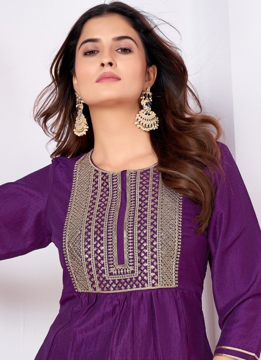 Purple Silk Readymade Salwar Kameez Embroidered RANGOLI VOL-1 3193 Purple Silk Readymade Salwar Kameez Embroidered RANGOLI VOL-1 3193