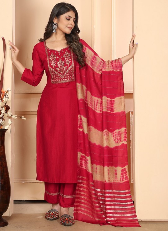 Red Silk Readymade Salwar Kameez Embroidered RANGOLI VOL-2 3195 Red Silk Readymade Salwar Kameez Embroidered RANGOLI VOL-2 3195