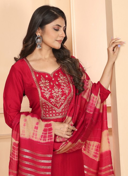 Red Silk Readymade Salwar Kameez Embroidered RANGOLI VOL-2 3195 Red Silk Readymade Salwar Kameez Embroidered RANGOLI VOL-2 3195