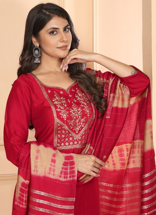 Red Silk Readymade Salwar Kameez Embroidered RANGOLI VOL-2 3195 Red Silk Readymade Salwar Kameez Embroidered RANGOLI VOL-2 3195