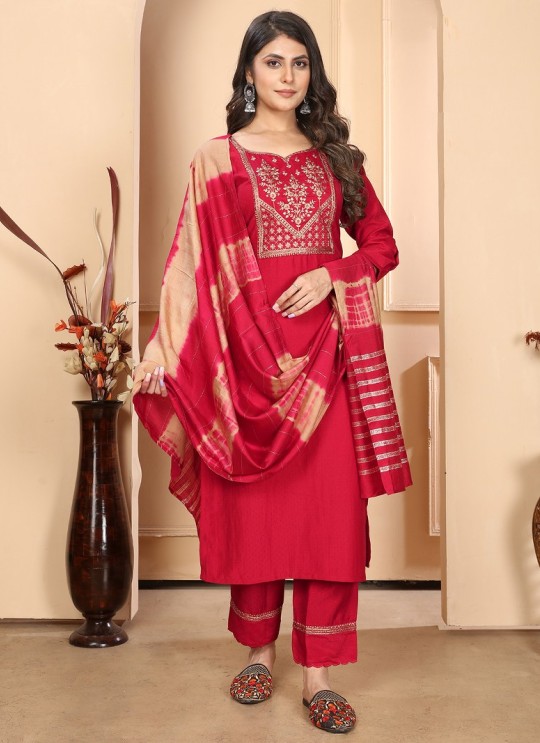 Red Silk Readymade Salwar Kameez Embroidered RANGOLI VOL-2 3195 Red Silk Readymade Salwar Kameez Embroidered RANGOLI VOL-2 3195