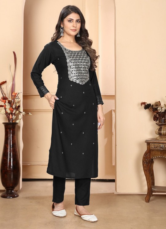 Black Rayon Readymade Salwar Kameez | Heavy Embroidered RASHMI VOL-1 9003 Black Rayon Readymade Salwar Kameez | Heavy Embroidered RASHMI VOL-1 9003