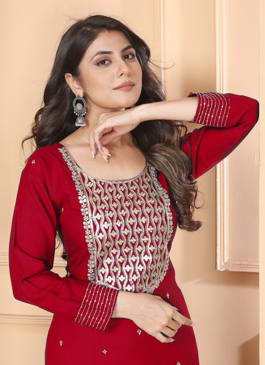 Red Rayon Readymade Salwar Kameez | Heavy Embroidered RASHMI VOL-1 9004 Red Rayon Readymade Salwar Kameez | Heavy Embroidered RASHMI VOL-1 9004