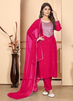 Rani Pink Rayon Readymade Salwar Kameez | Heavy Embroidered RASHMI VOL-1 9005