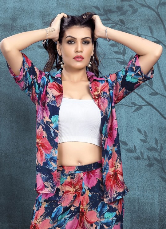 Multicolor Viscose Readymade Co-ord Set | Digital Print RIHANA VOL-1 843