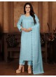 Sky Blue Chanderi Readymade Salwar Kameez | Embroidery & Sequence RITU VOL-1 1323 Sky Blue Chanderi Readymade Salwar Kameez | Embroidery & Sequence RITU VOL-1 1323