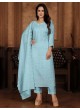 Sky Blue Chanderi Readymade Salwar Kameez | Embroidery & Sequence RITU VOL-1 1323 Sky Blue Chanderi Readymade Salwar Kameez | Embroidery & Sequence RITU VOL-1 1323