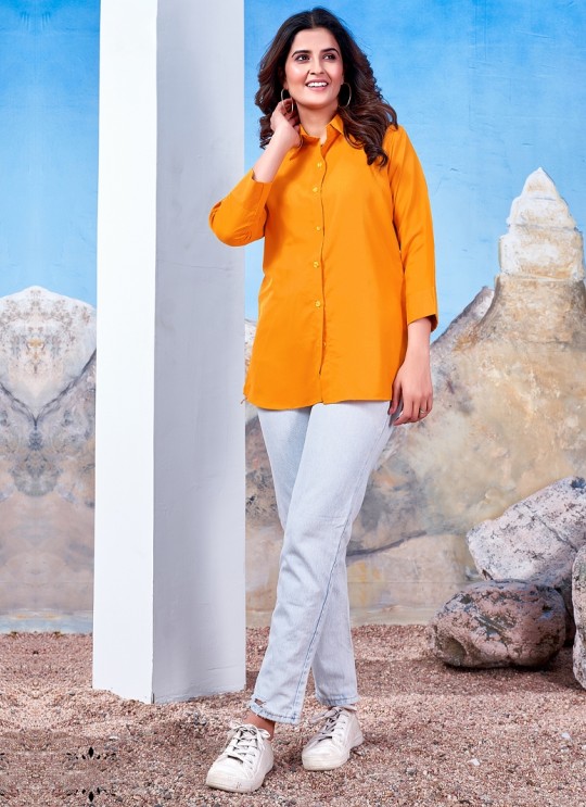 Mustard Cotton Readymade Shirt | Plain SHIRT VOL-1 2142