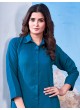 Teal Blue Cotton Readymade Shirt | Plain SHIRT VOL-1 2144