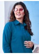 Teal Blue Cotton Readymade Shirt | Plain SHIRT VOL-1 2144