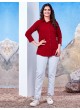 Red Cotton Readymade Shirt | Plain SHIRT VOL-2 2145