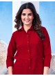 Red Cotton Readymade Shirt | Plain SHIRT VOL-2 2145